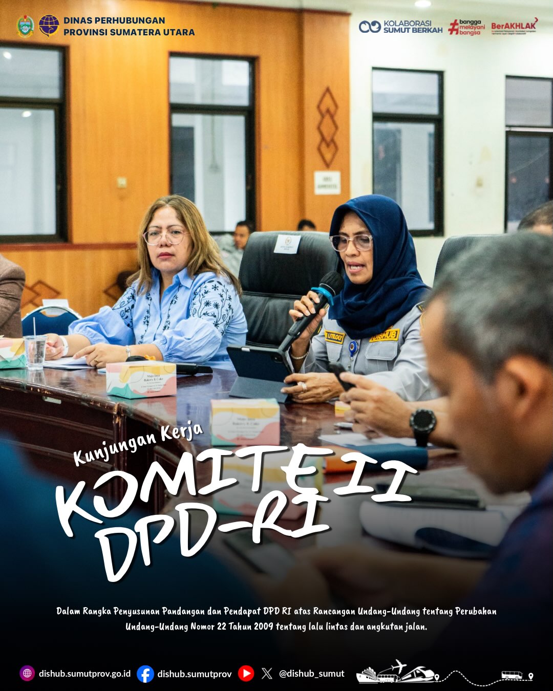 Komite II (DPD) RI melaksanakan kunjungan kerja ke Dinas Perhubungan Provinsi Sumatera Utara