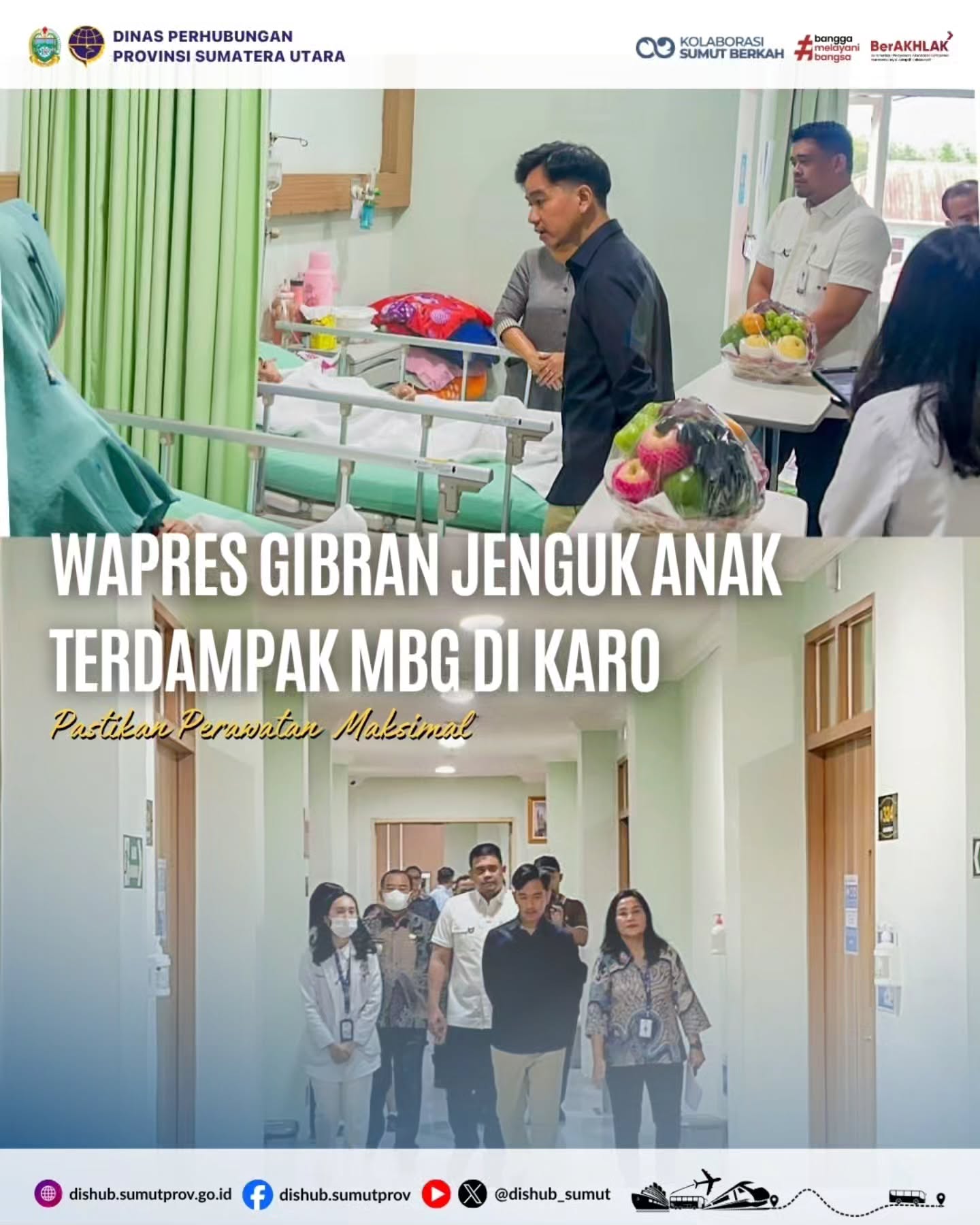 Wakil Presiden RI Gibran Rakabuming Raka bersama Gubernur Sumatera Utara meninjau langsung anak-anak terdampak program Makan Bergizi Gratis (MBG)